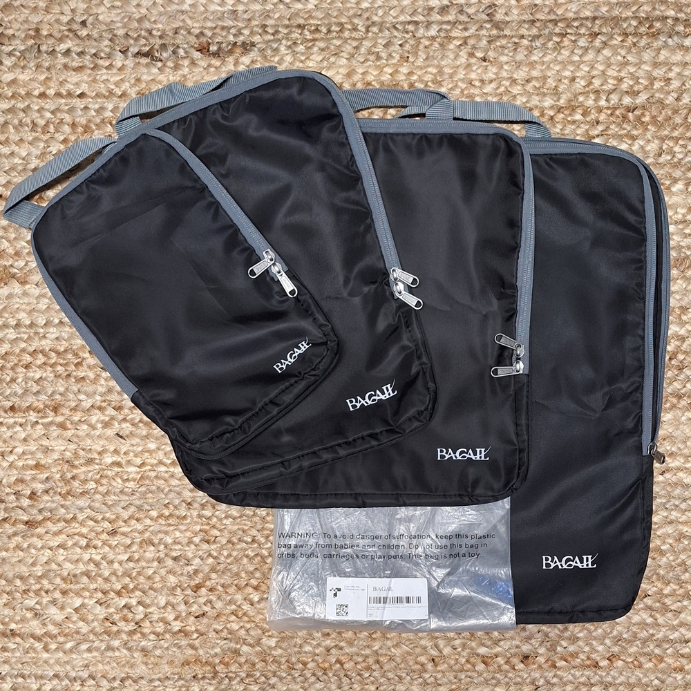 BAGAIL Black Travel Organizer Set, Men & Women